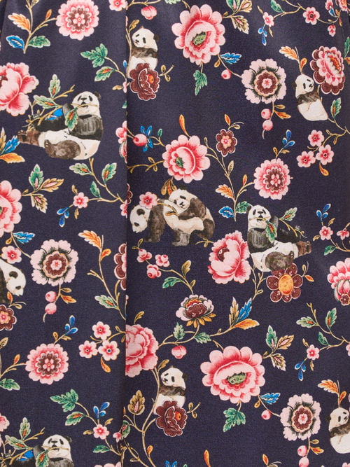 【受注商品】panda printed pajama pants・NAVY×BLUE