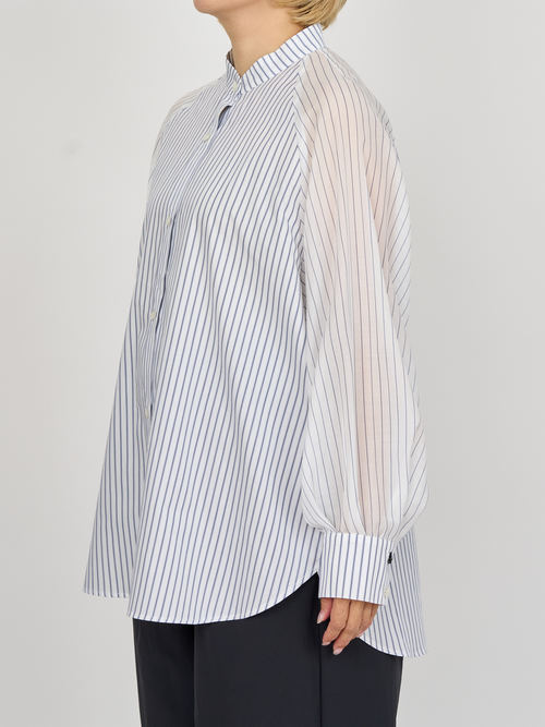 【受注商品】sheer striped blouse・WHITE