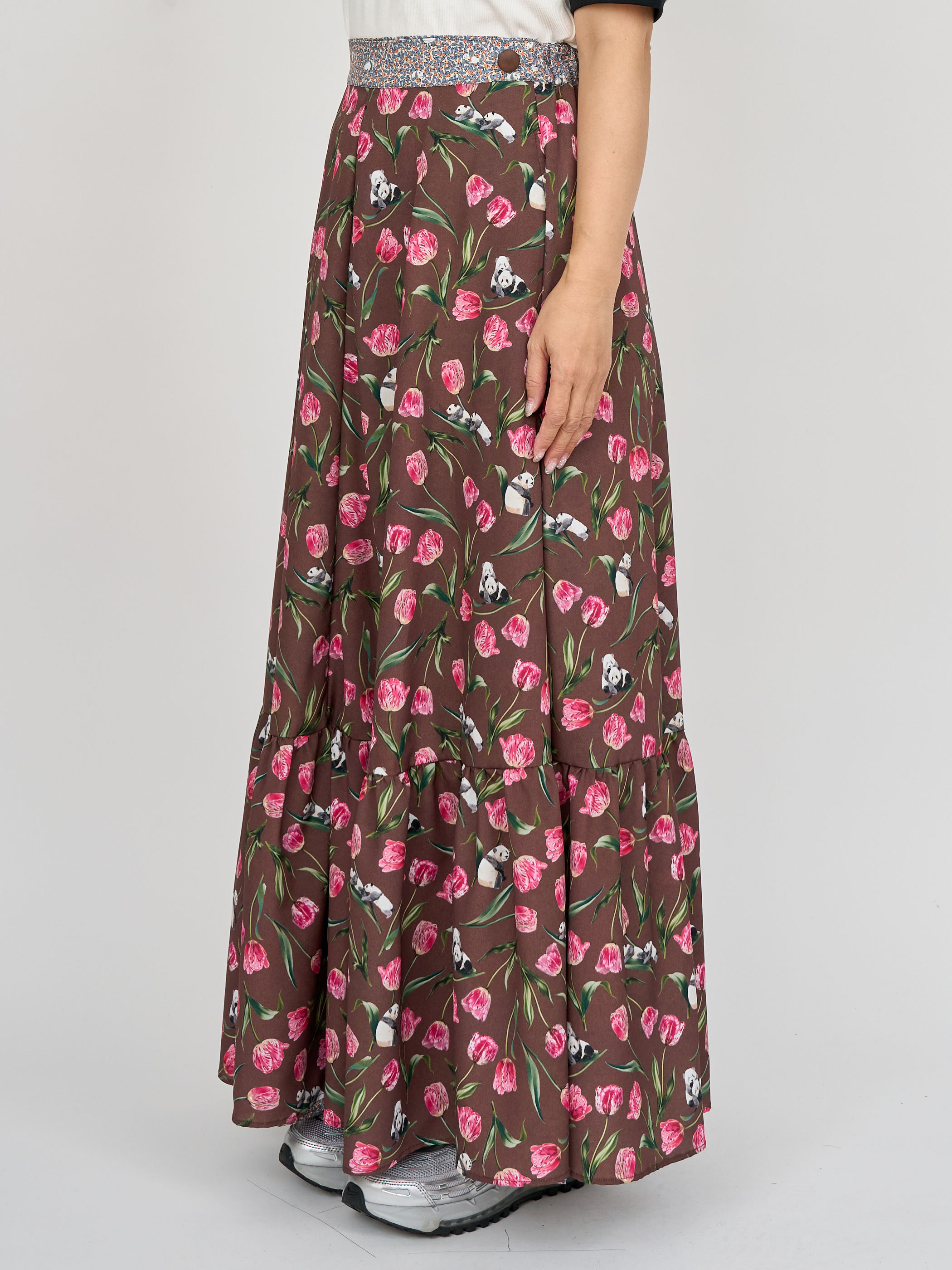 【受注商品】2way wrap skirt・RED×GRAY 【受注商品】2way wrap skirt・RED×GRAY