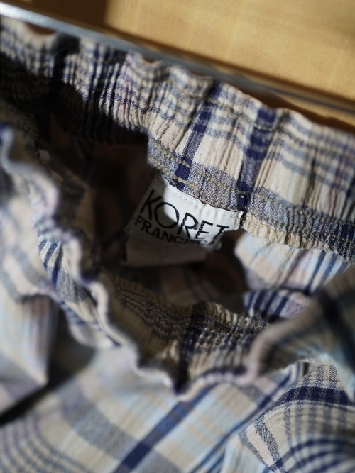 1990's KORET FRANCISCA Elastic Poly cotton check shorts / Made in Mexico