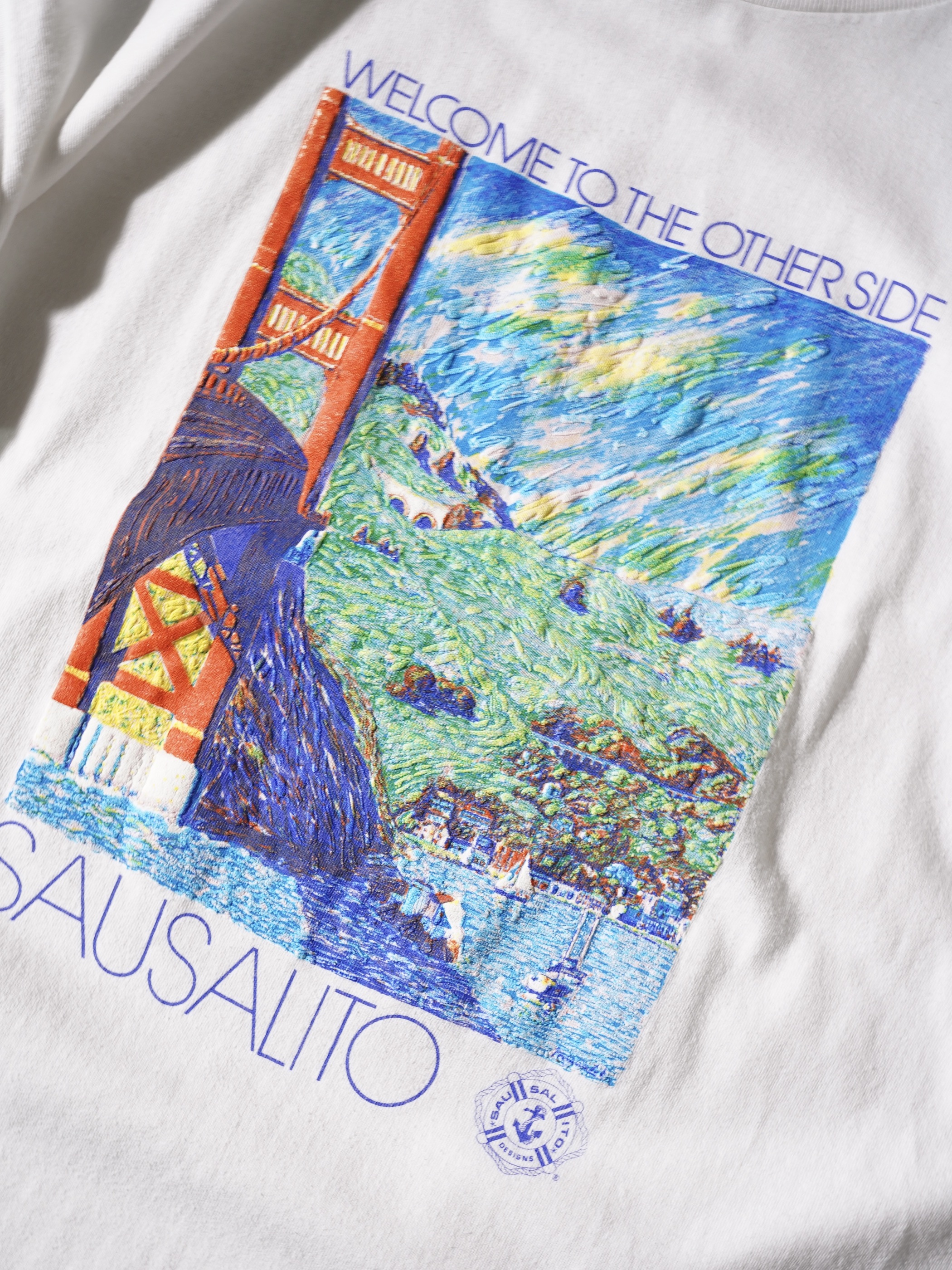 1990's SAUSALITO Print T-shirt