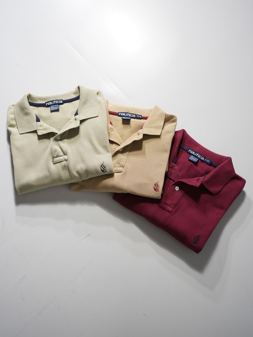 1990's nautica 1point polo shirt / Made in Hong Kong
