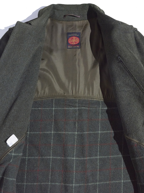 1970s "salko" wool / alpaca loden cloth coat -OLIVE-
