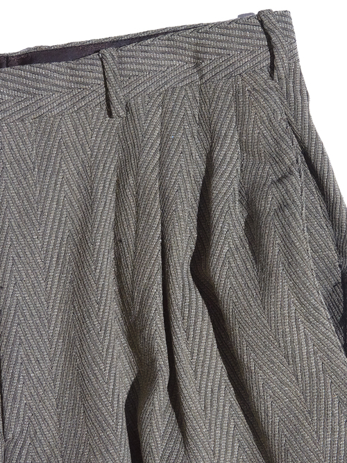 1980s "unknown" wool/silk/rayon 3tuck slacks -GRAY-