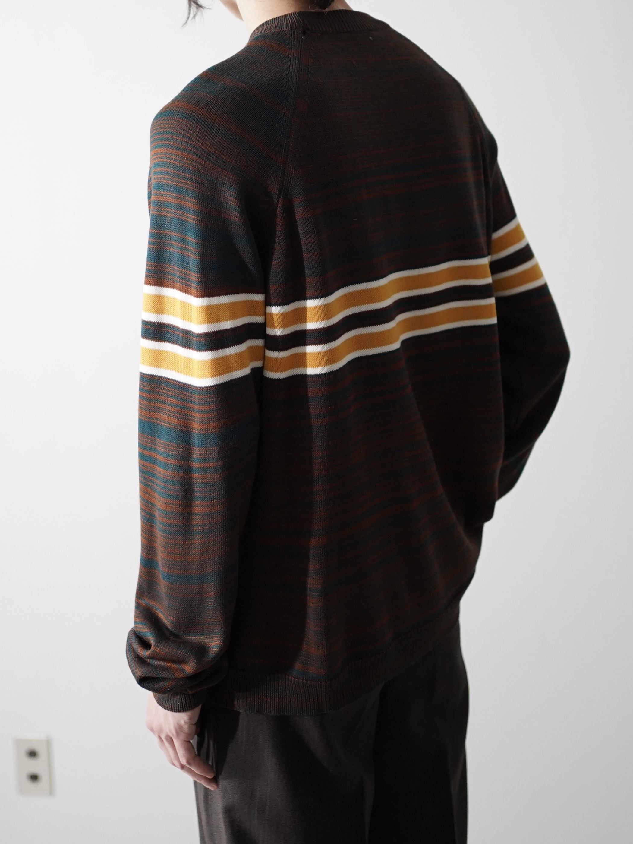 1980's Acryl knit Mulch border sweater
