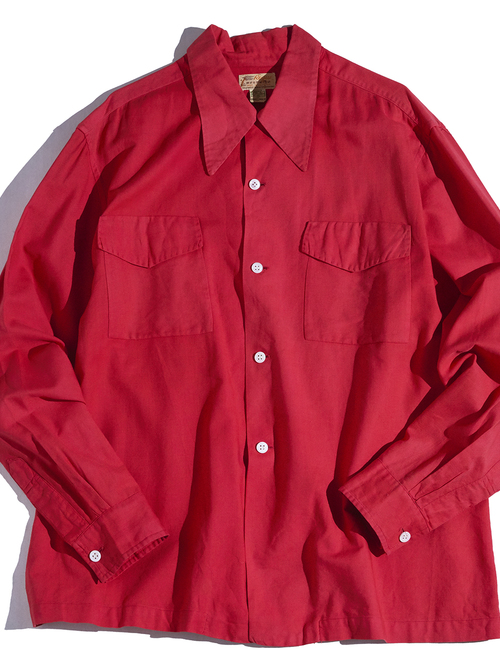 1940s "Rogue" cotton box shirt -RED-