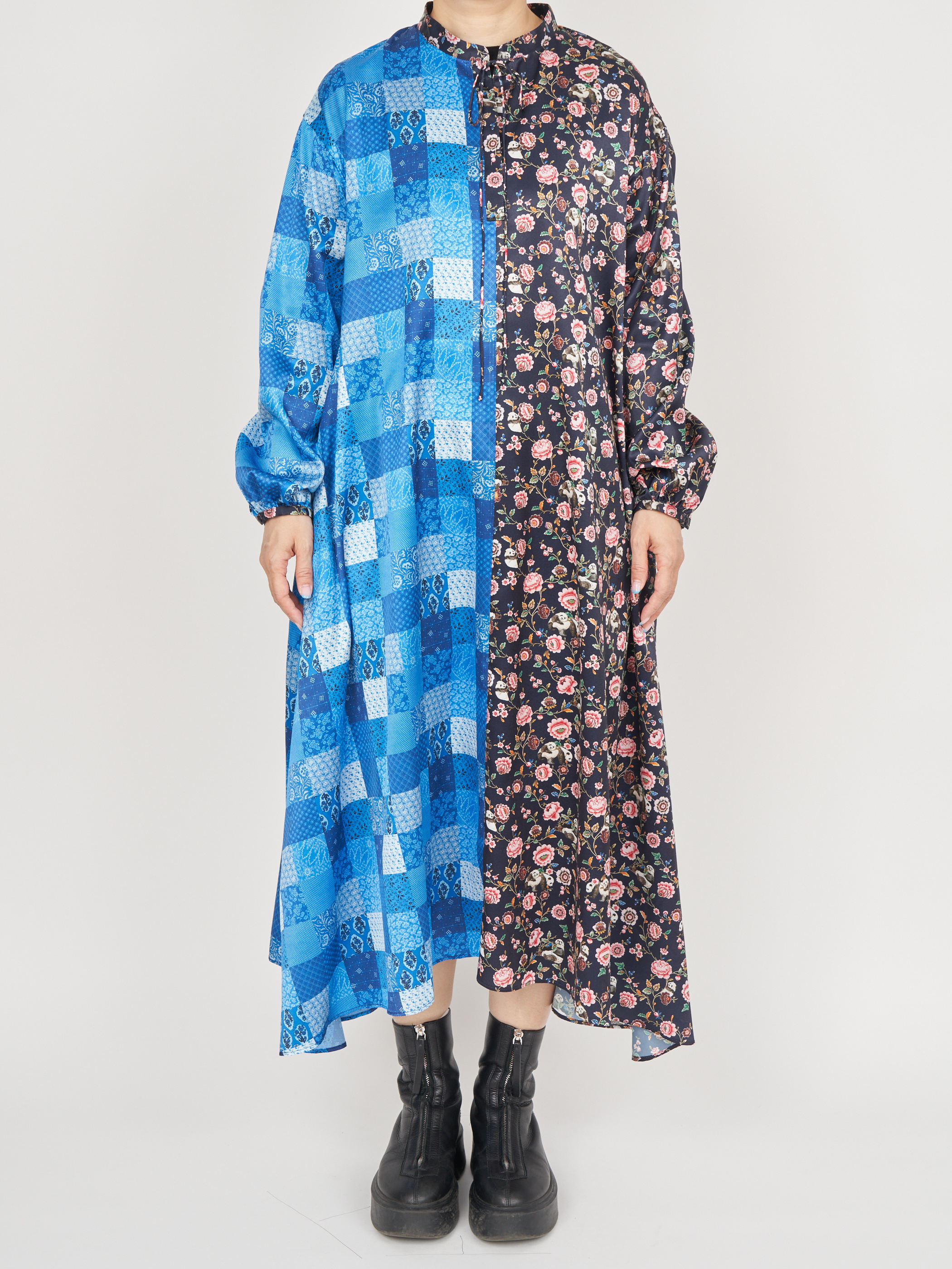 【受注商品】panda printed dress・NAVY×BLACK