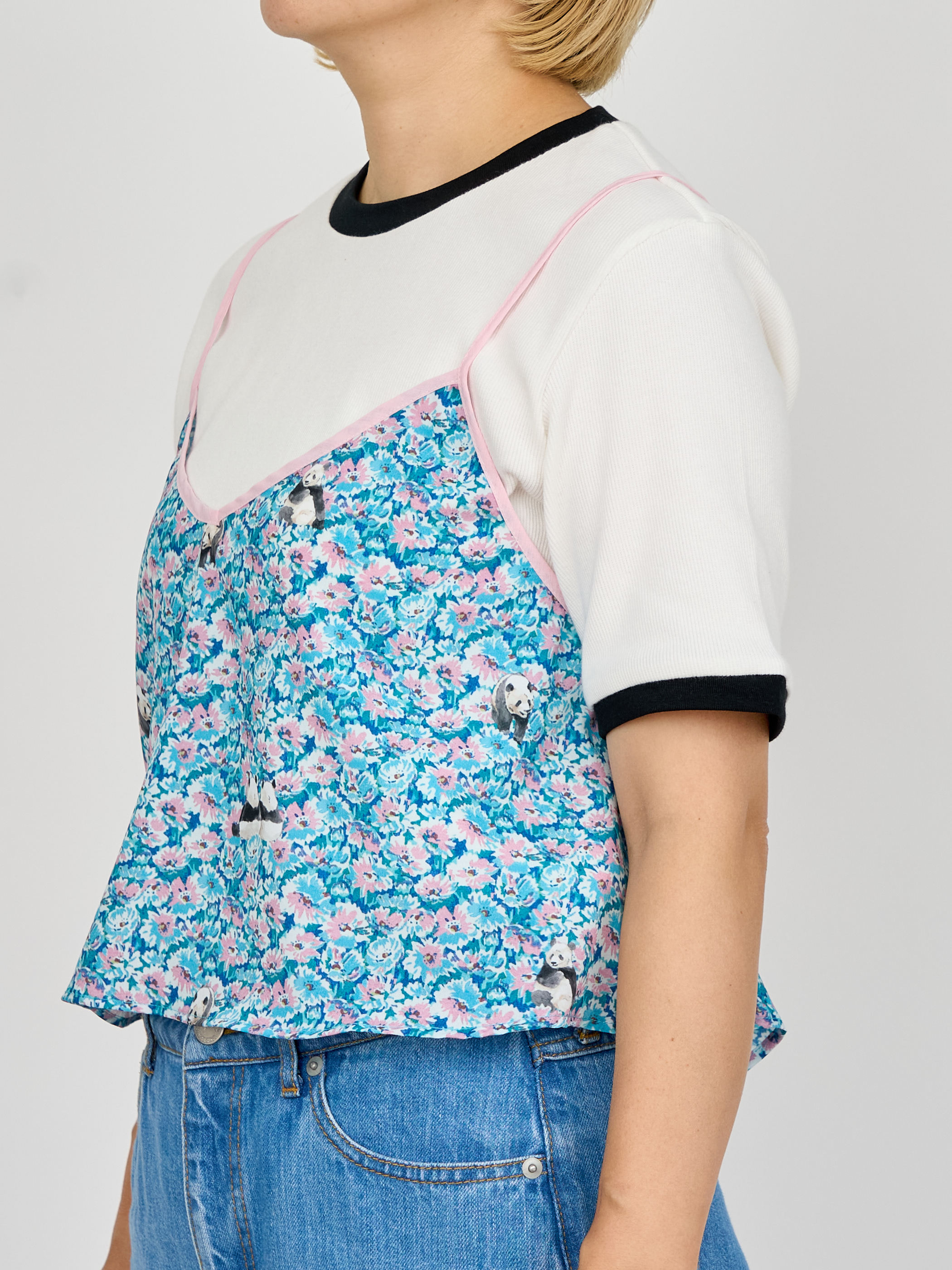 【受注商品】panda printed camisole・BLUE