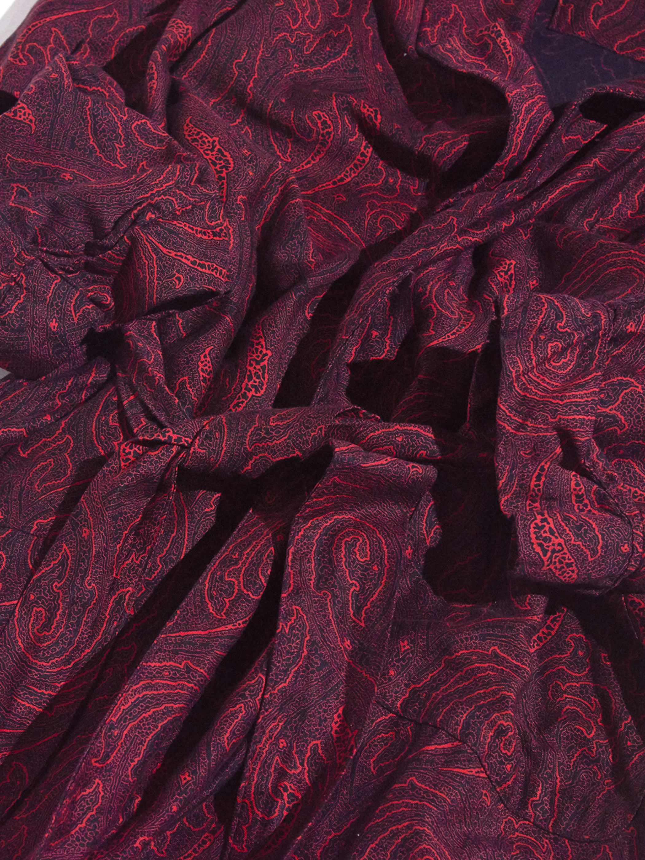 1960s "Luxurobe" cotton print flannel gawn -RED- <SALE¥18000→¥14400>