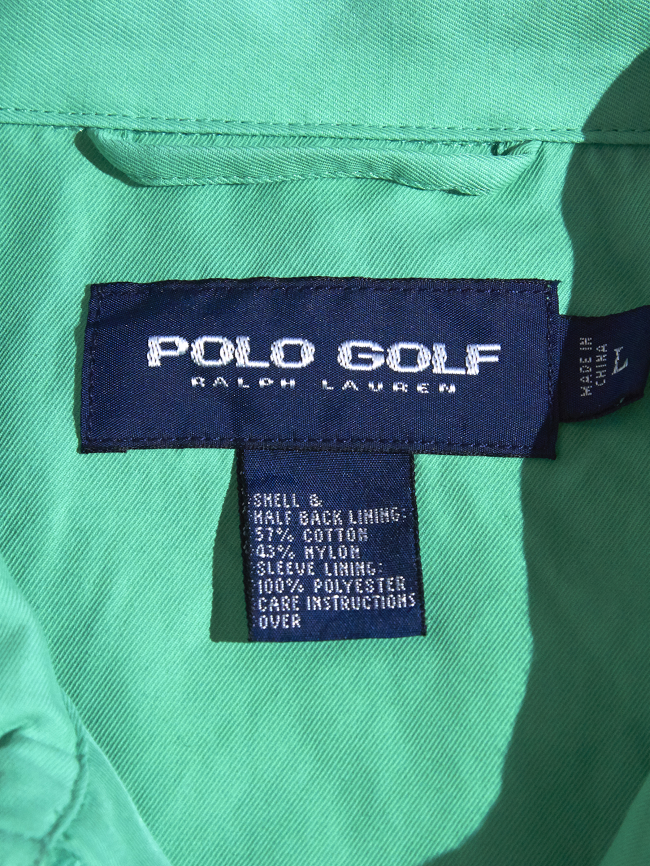 1990s "POLO GOLF" magnet button drizzler jacket -YELLOW×GREEN- <SALE¥10000→¥8000>