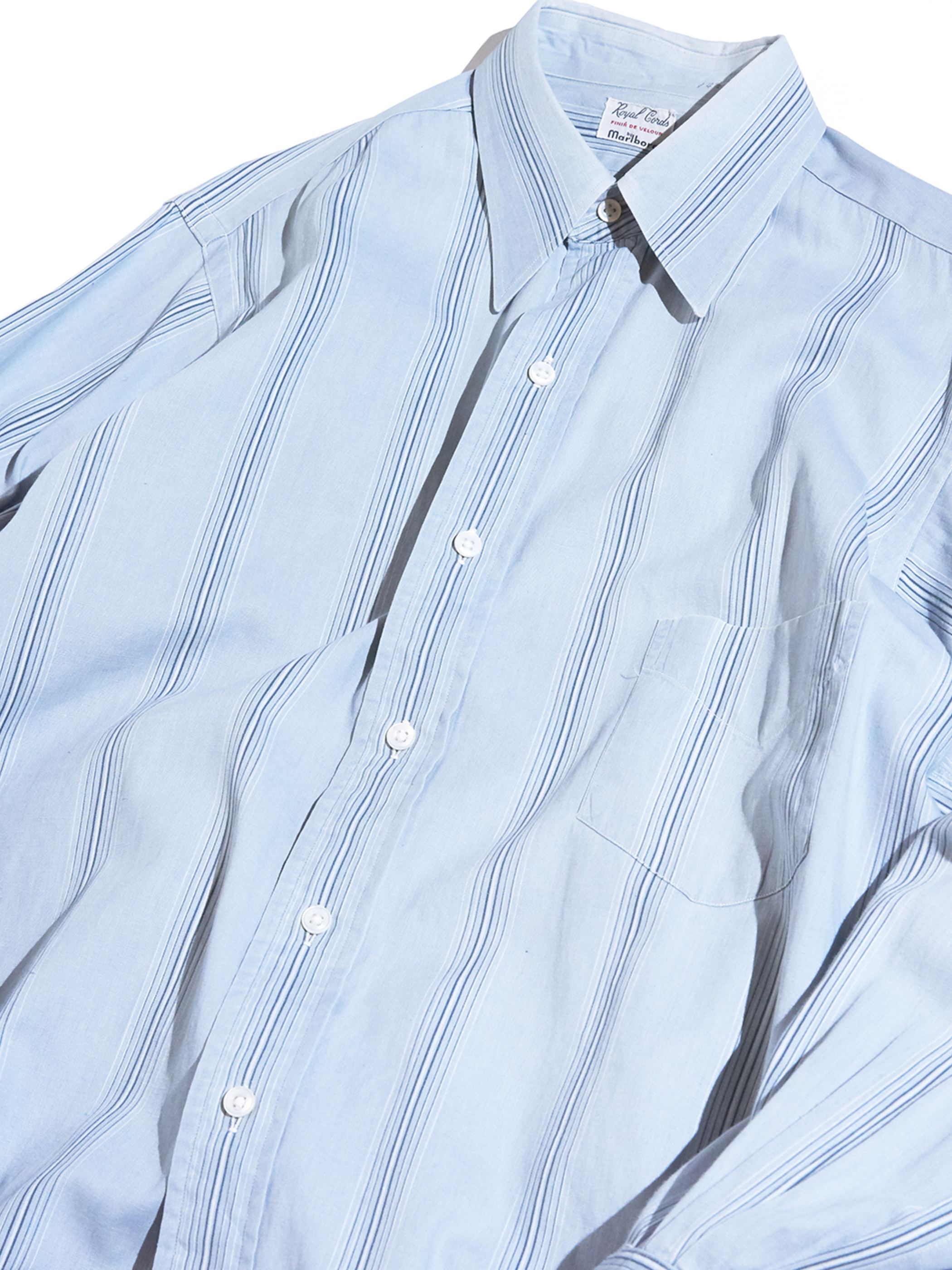 1950s "marlboro" woven stripe shirt -SAX- <SALE¥20000→¥16000>