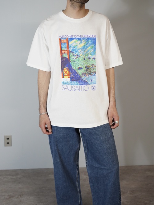 1990's SAUSALITO Print T-shirt