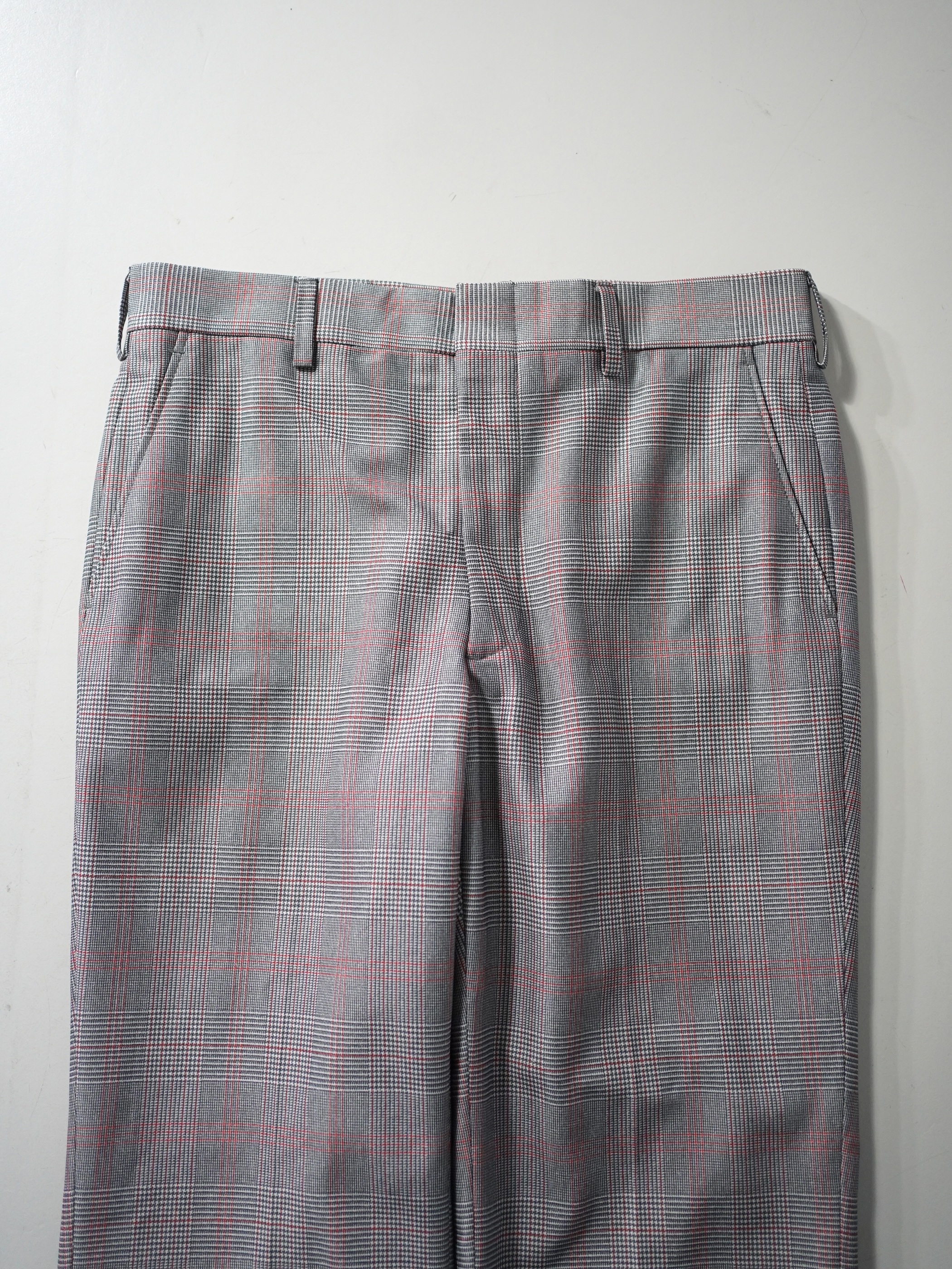 1970's~ Glen check boot cut poly dress pants