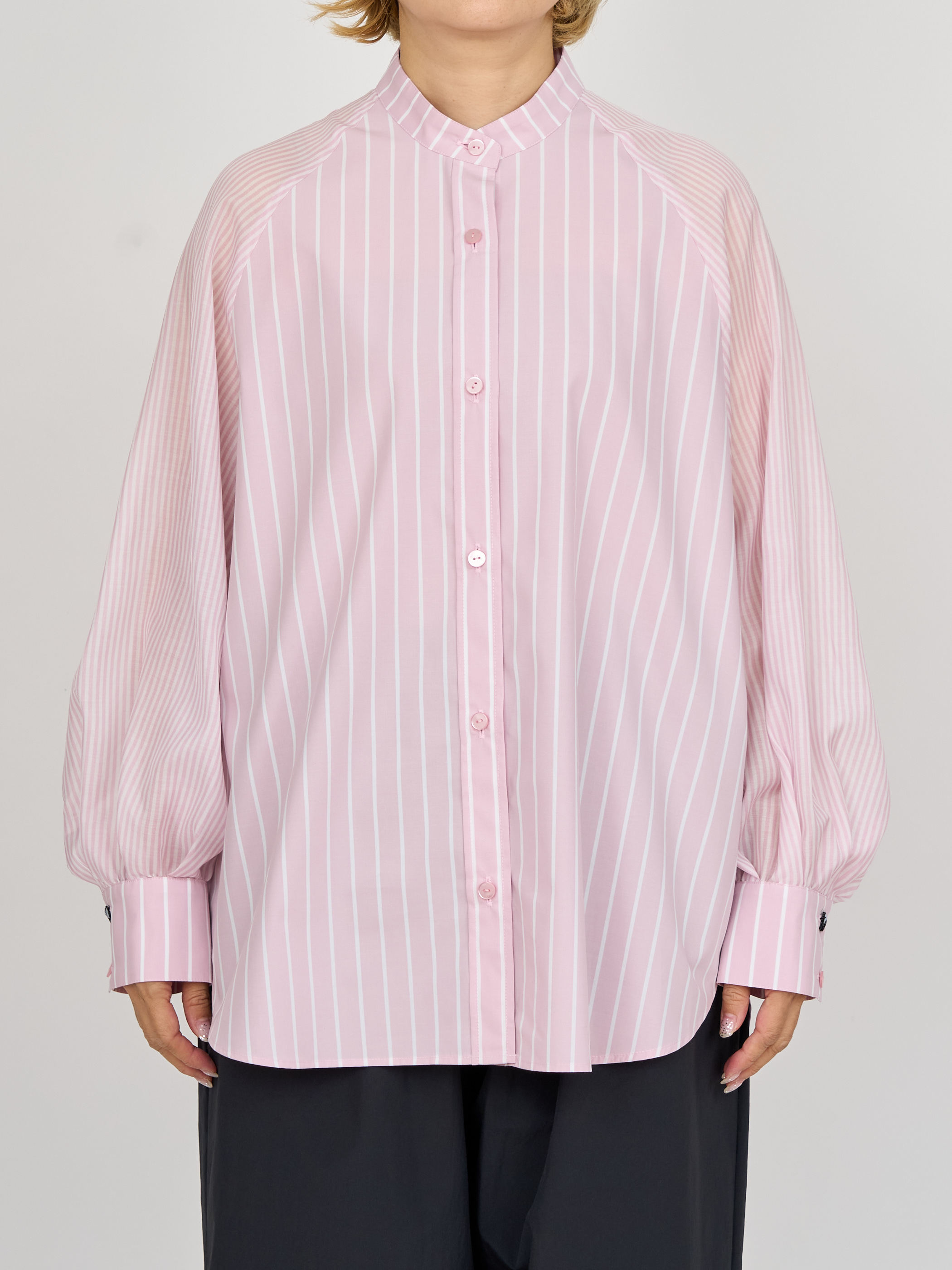 【受注商品】sheer striped blouse・LT.PINK