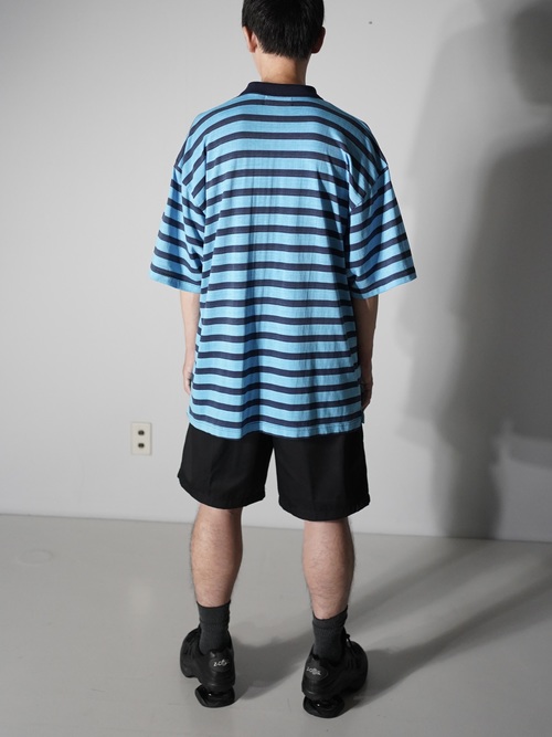 1990's~ BILL BLASS cotton poly 比翼 border polo shirt