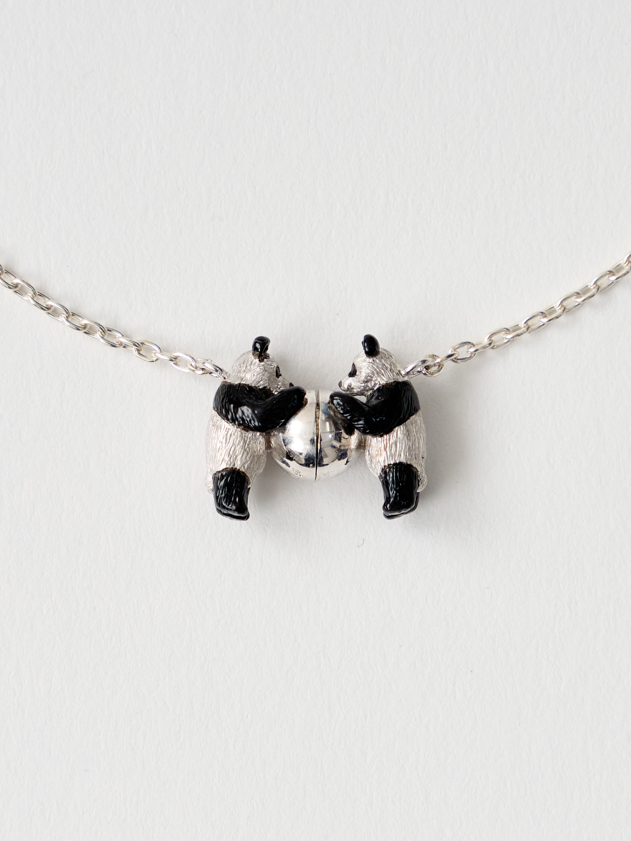 【受注商品】〈simmon×my panda〉twin pandas chain neckless・SILVER