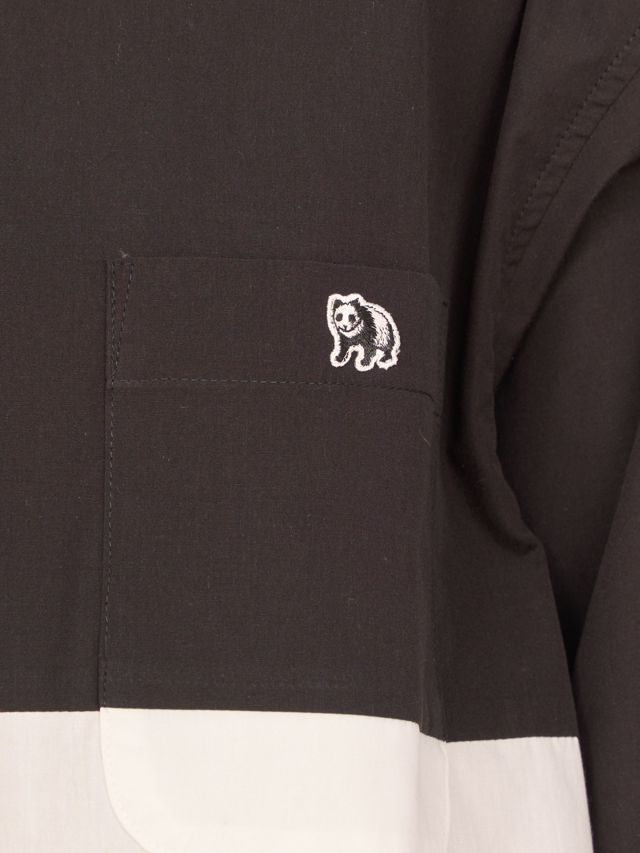 【受注商品】fake round collar shirt dress・BLACK×WHITE