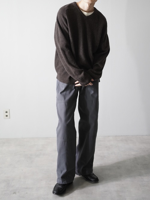 STRUCTURE URBAN WEAR 100% Lambwool V-neck knit sweater/Made in Hong Kong