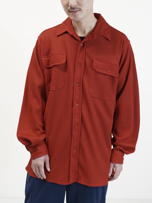 1990's HABAND Poly 100% waffle fabric L/S shirt