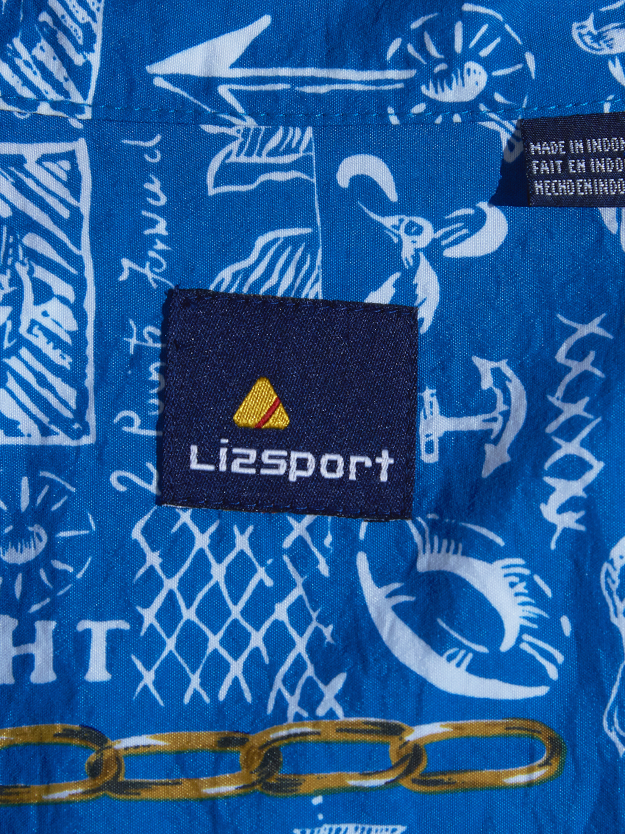 1990s "Lizsport" nylon pattern jacket -BLUE-