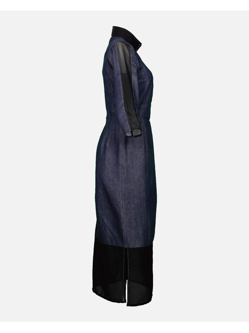 Denim Collection High-Necked Collar Denim dress