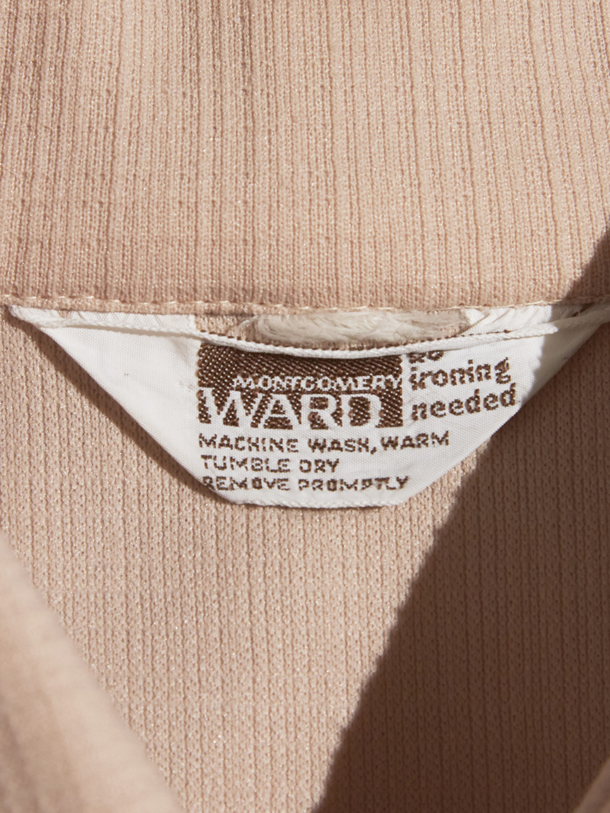 1970s "MONTGOMERY WARD" polyester drizzler jacket -BEIGE-