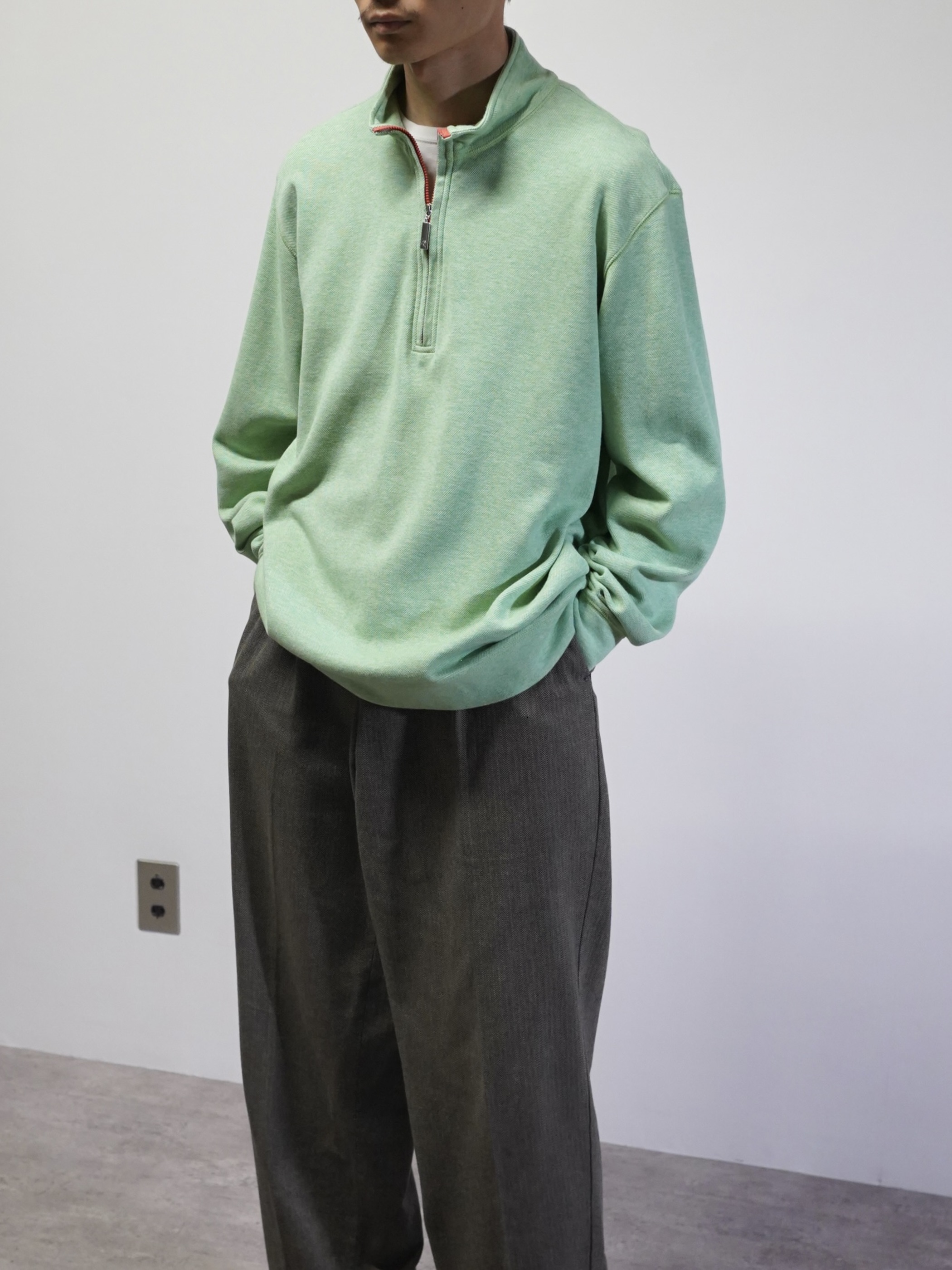 ORVIS 100% Pima cotton half zip tops/Made in Peru