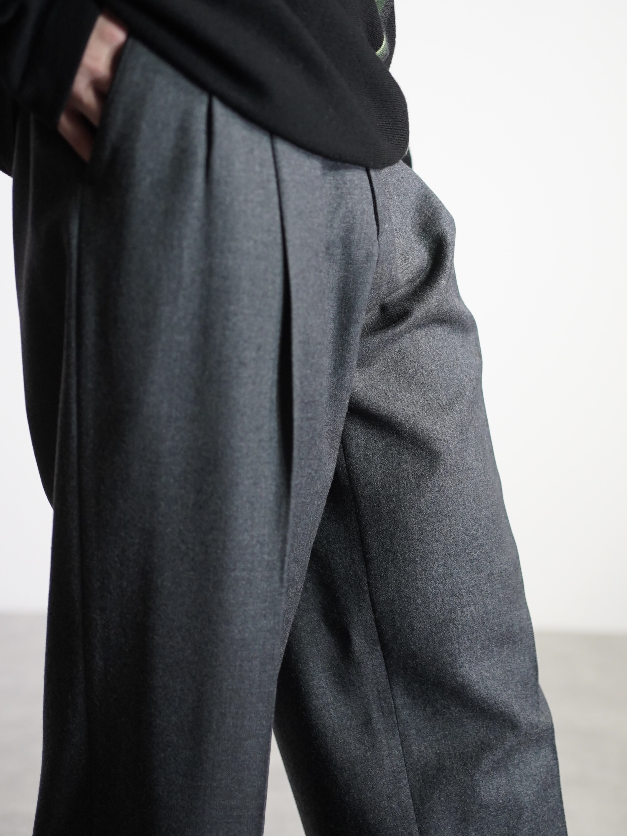 1980's METROPOLITAN VIEW for Litanus Pure virgin wool 2tuck dress trousers/Made in Italy