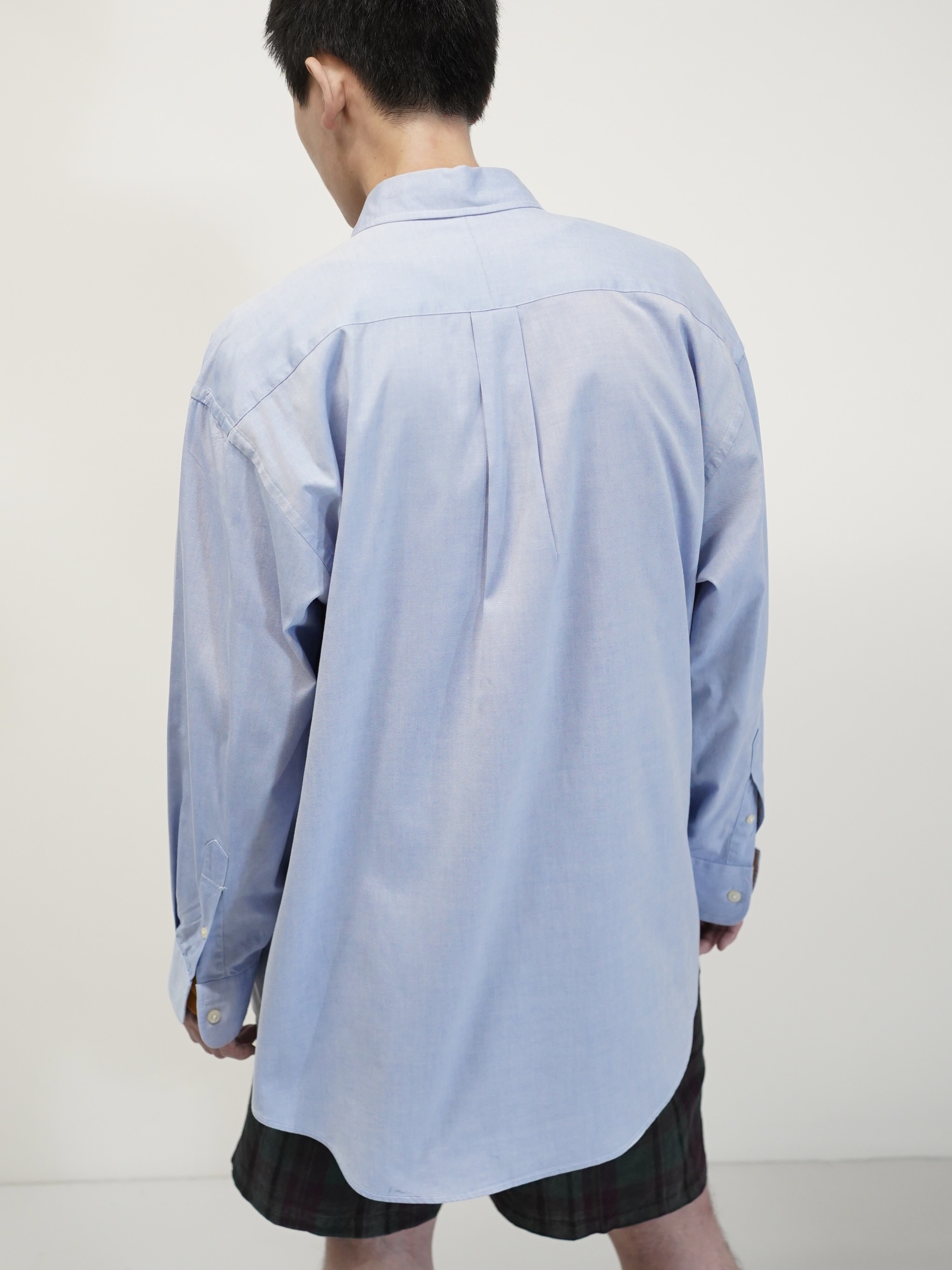 1990's BRITCHES Pinpoint Oxford cotton L/S shirt / Made in Hong Kong