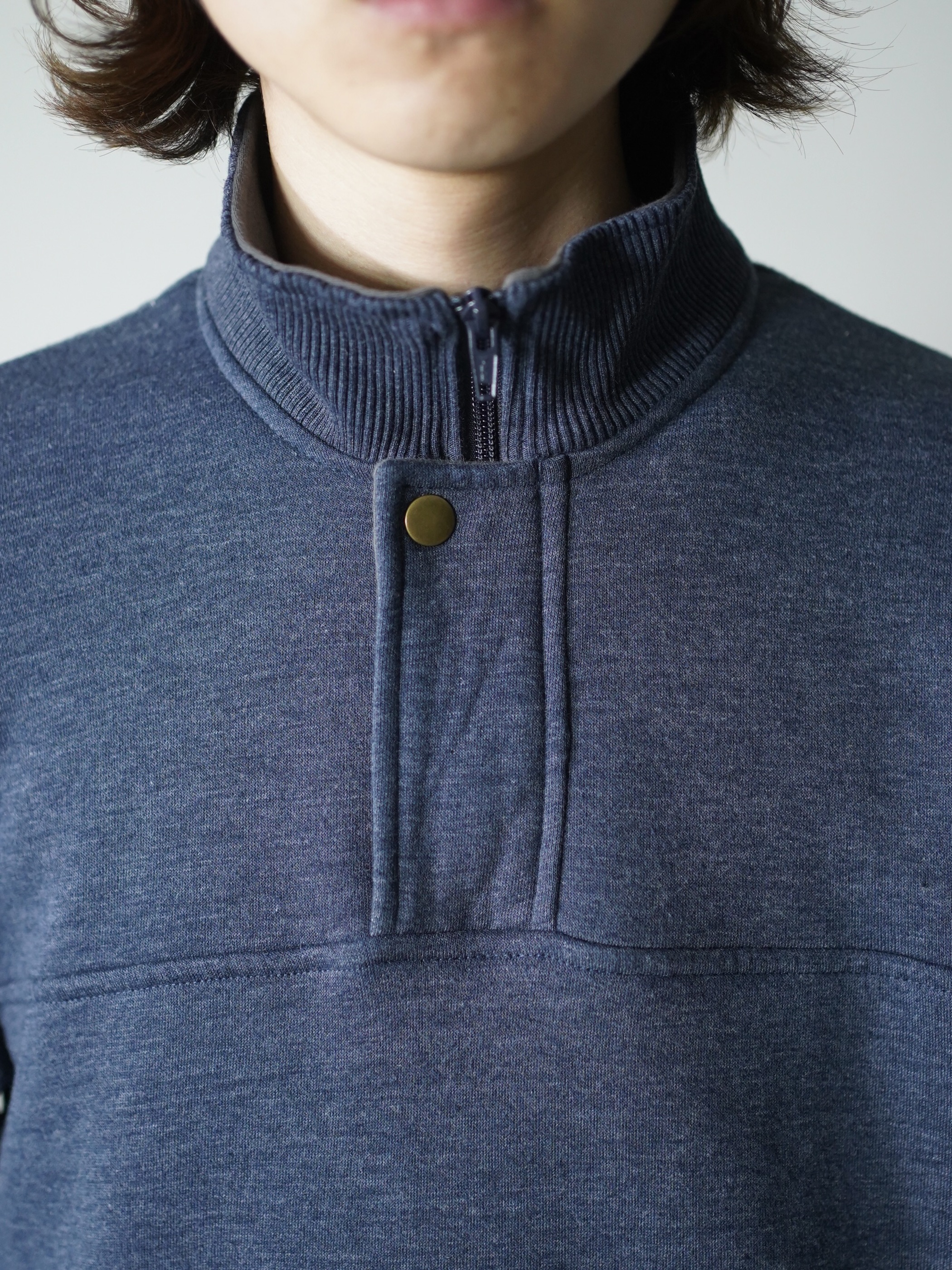 ORIVS Flap half-zip design sweat shirts