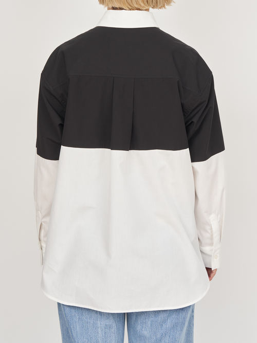 【受注商品】fake round collar shirt・BLACK×WHITE