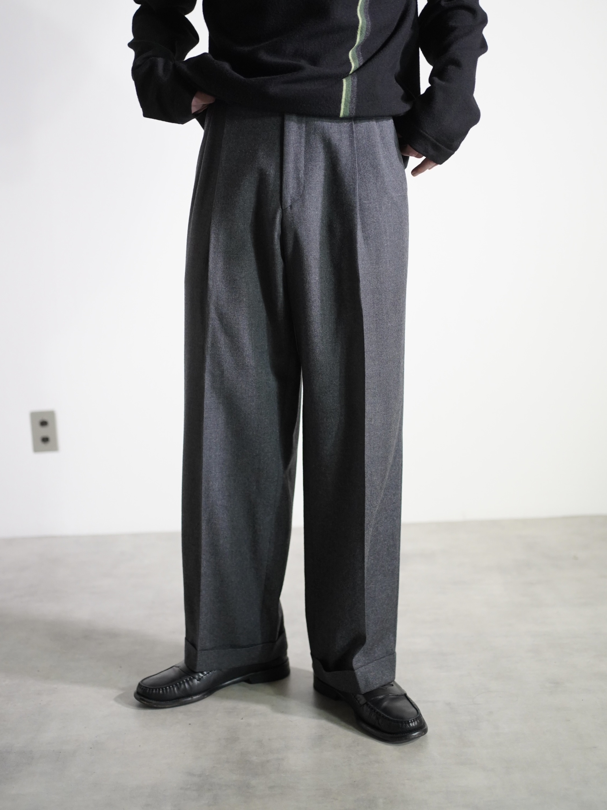 1980's METROPOLITAN VIEW for Litanus Pure virgin wool 2tuck dress trousers/Made in Italy