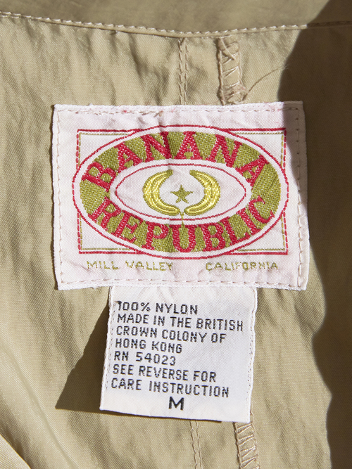 1980s "BANANA REPUBLIC" nylon trench coat -BEIGE-