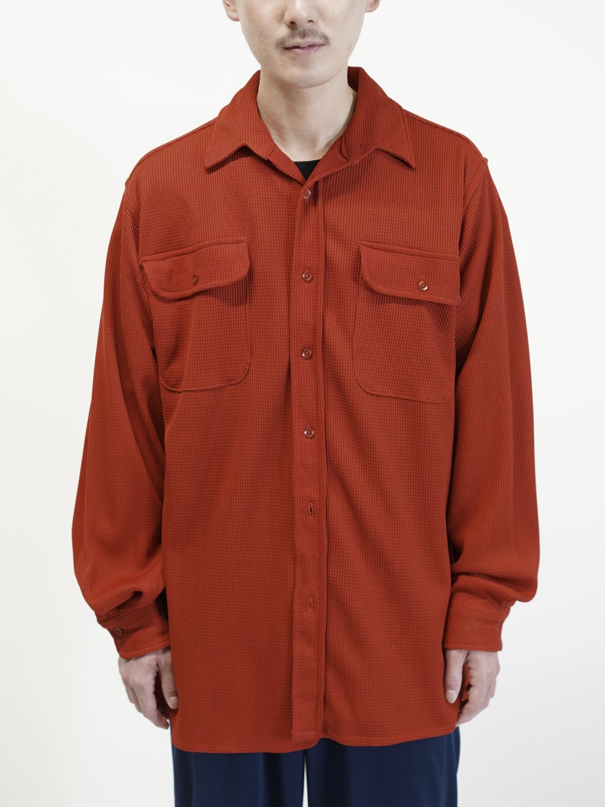 1990's HABAND Poly 100% waffle fabric L/S shirt