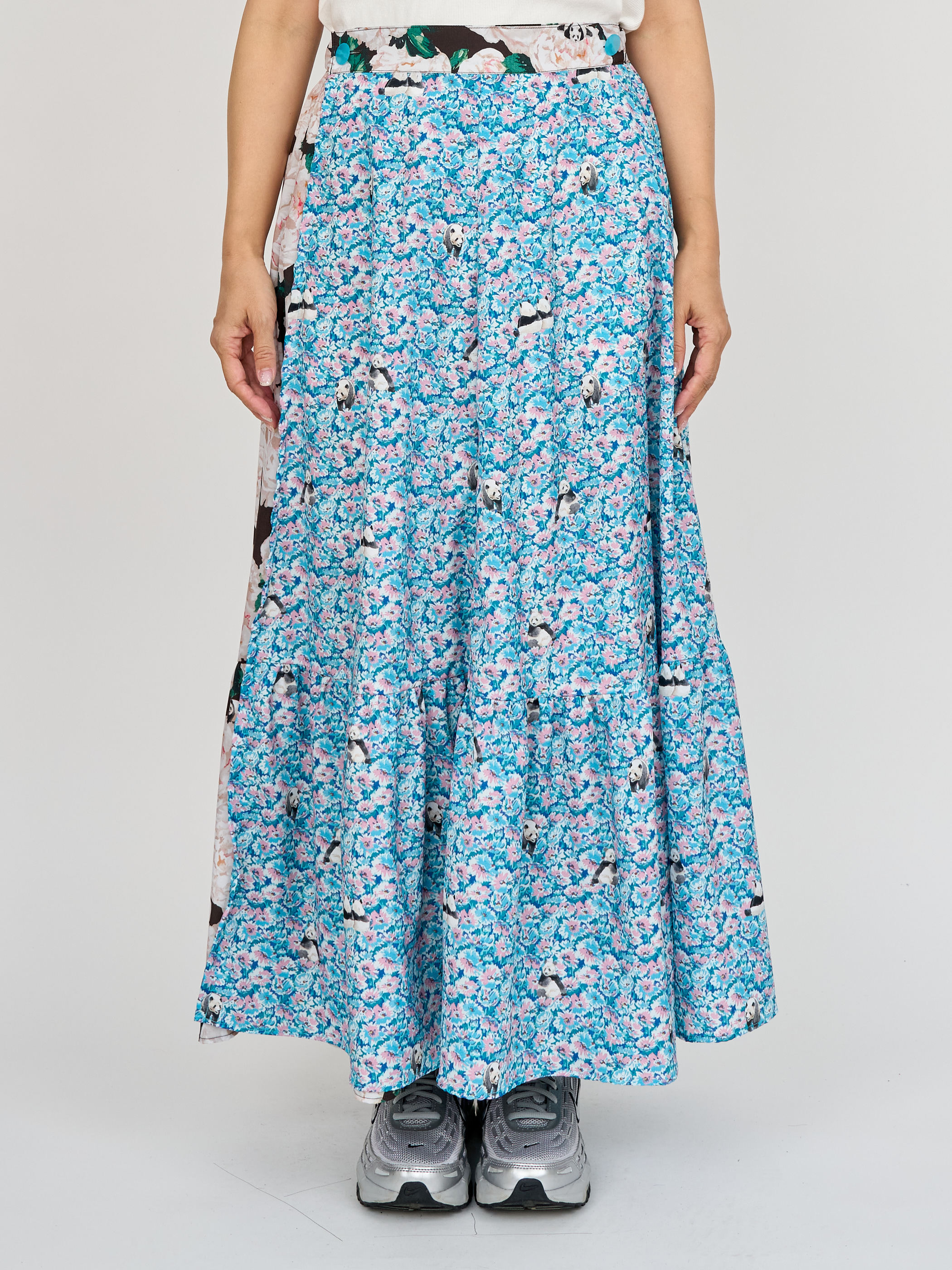 【受注商品】2way wrap skirt・BLUE×BLACK