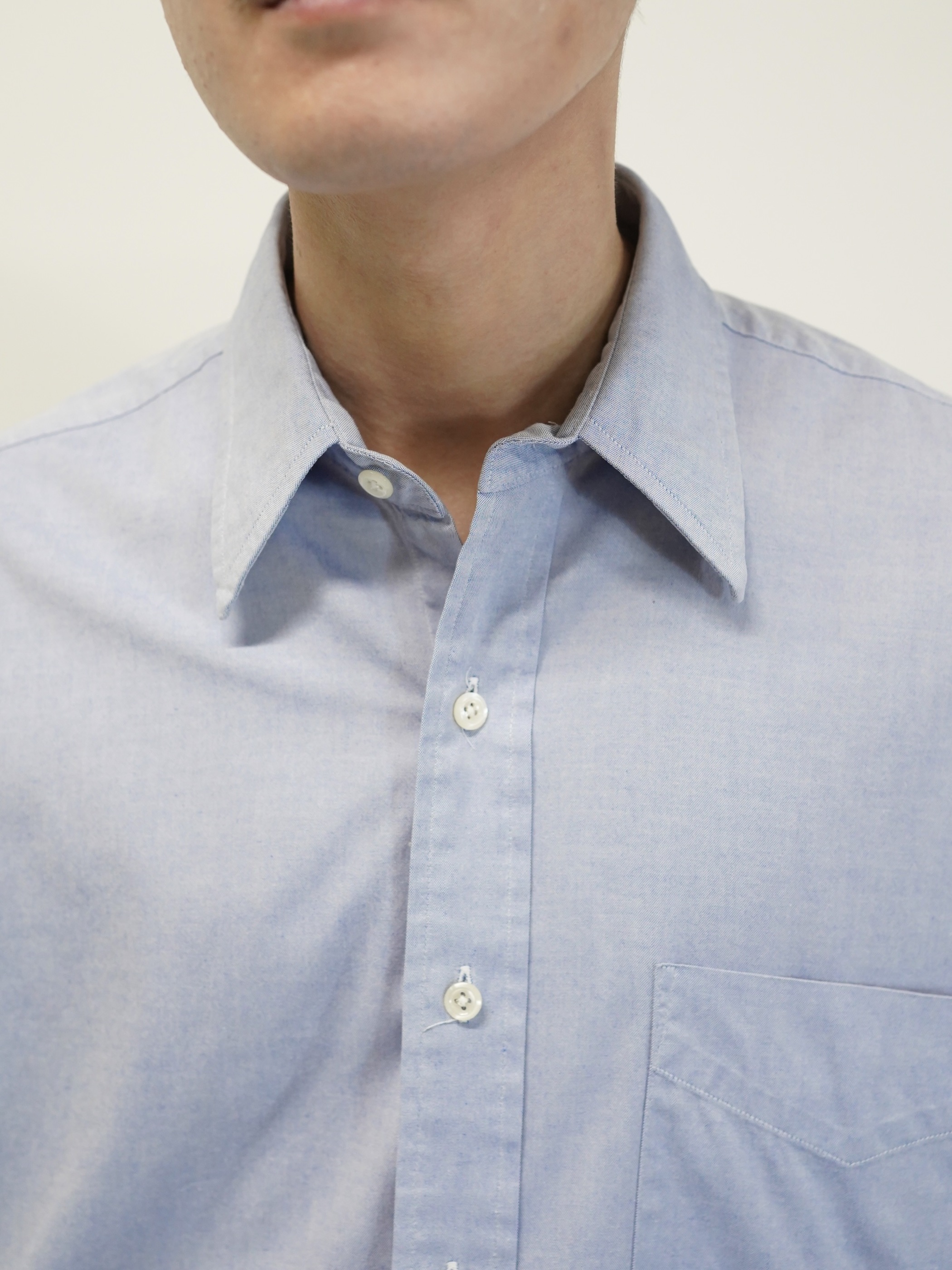 1990's BRITCHES Pinpoint Oxford cotton L/S shirt / Made in Hong Kong