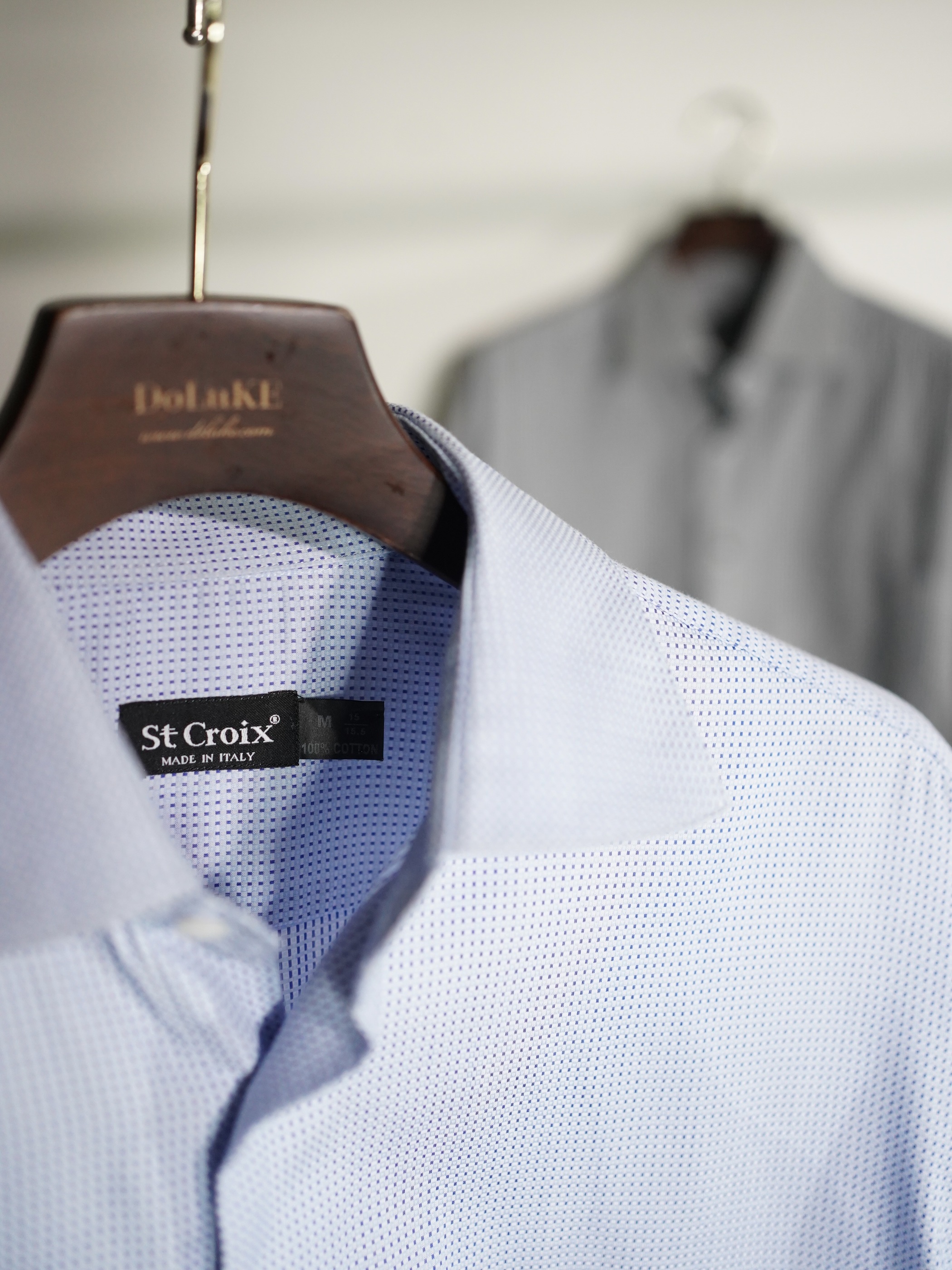 St Croix Woven pattern cotton L/S shirt / Made in Italy
