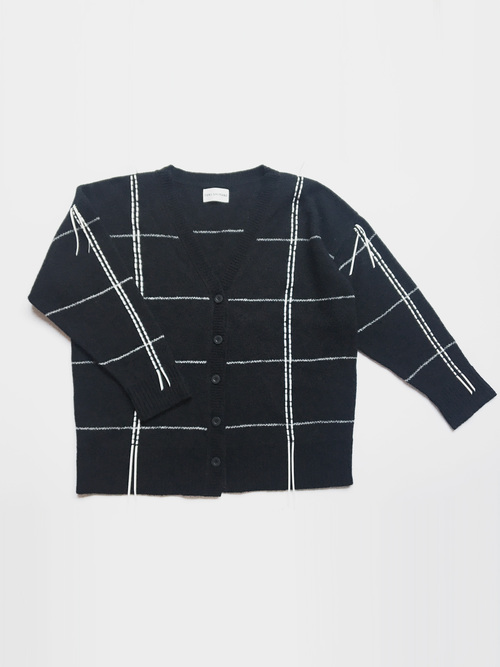 YUKI SHIMANE | 【LAST 1】Hand stitched Loose-fit Cardigan - BLACK