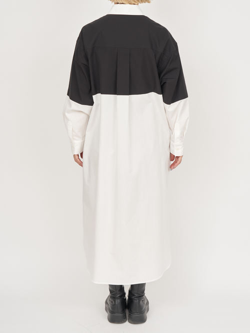 【受注商品】fake round collar shirt dress・BLACK×WHITE