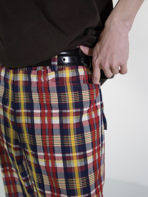1970~ Unknown Seersucker flare check golf pants