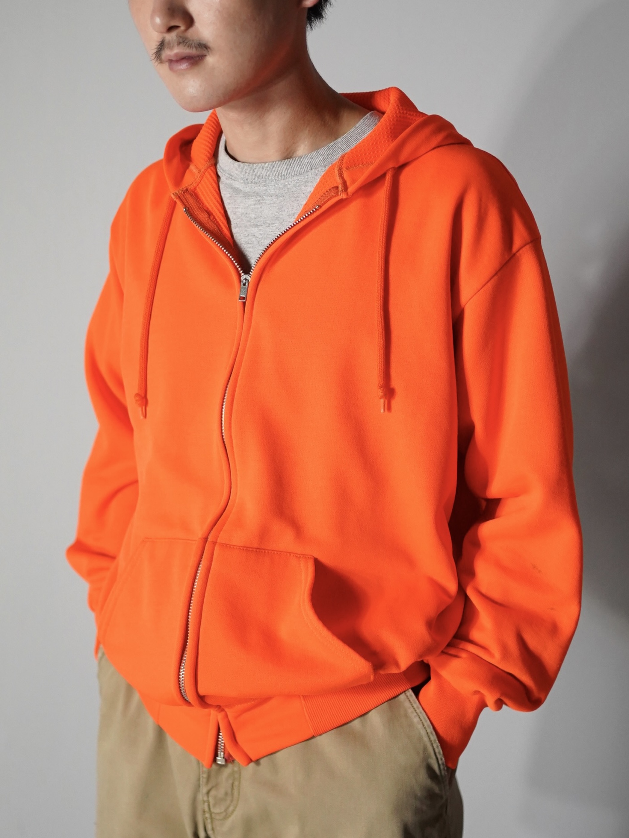1980's~ Mesh lining poly sweat zip hoodie 