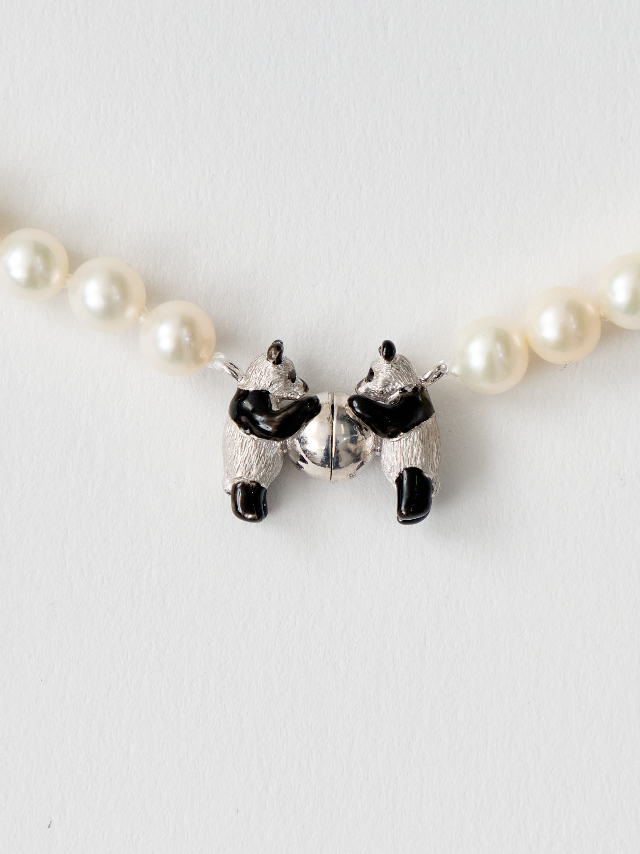 【受注商品】〈simmon×my panda〉twin pandas pearl neckless・SILVER 【受注商品】〈simmon×my panda〉twin pandas pearl neckless・SILVER