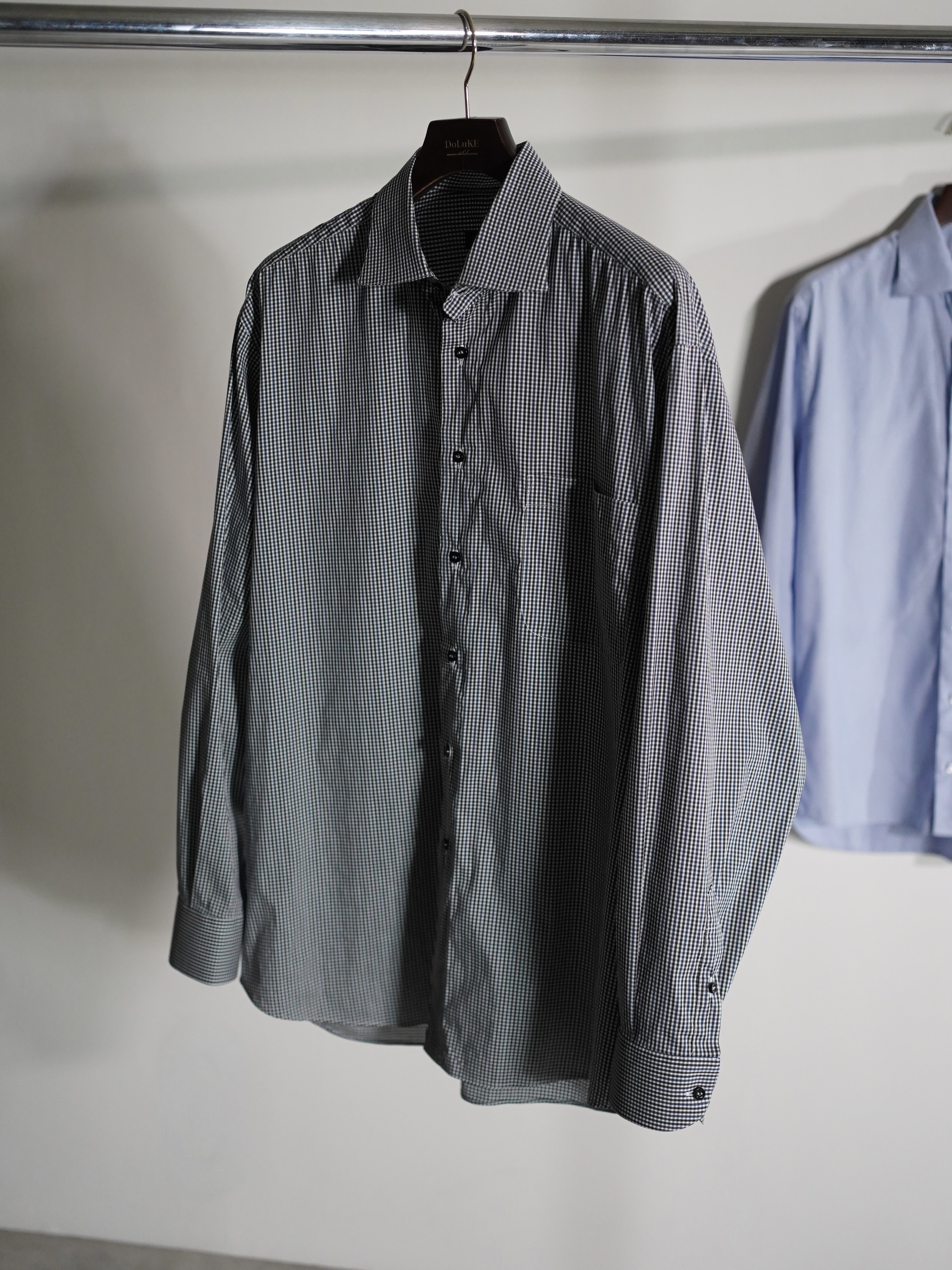 St Croix 3-tone gingham check cotton L/S dress shirt