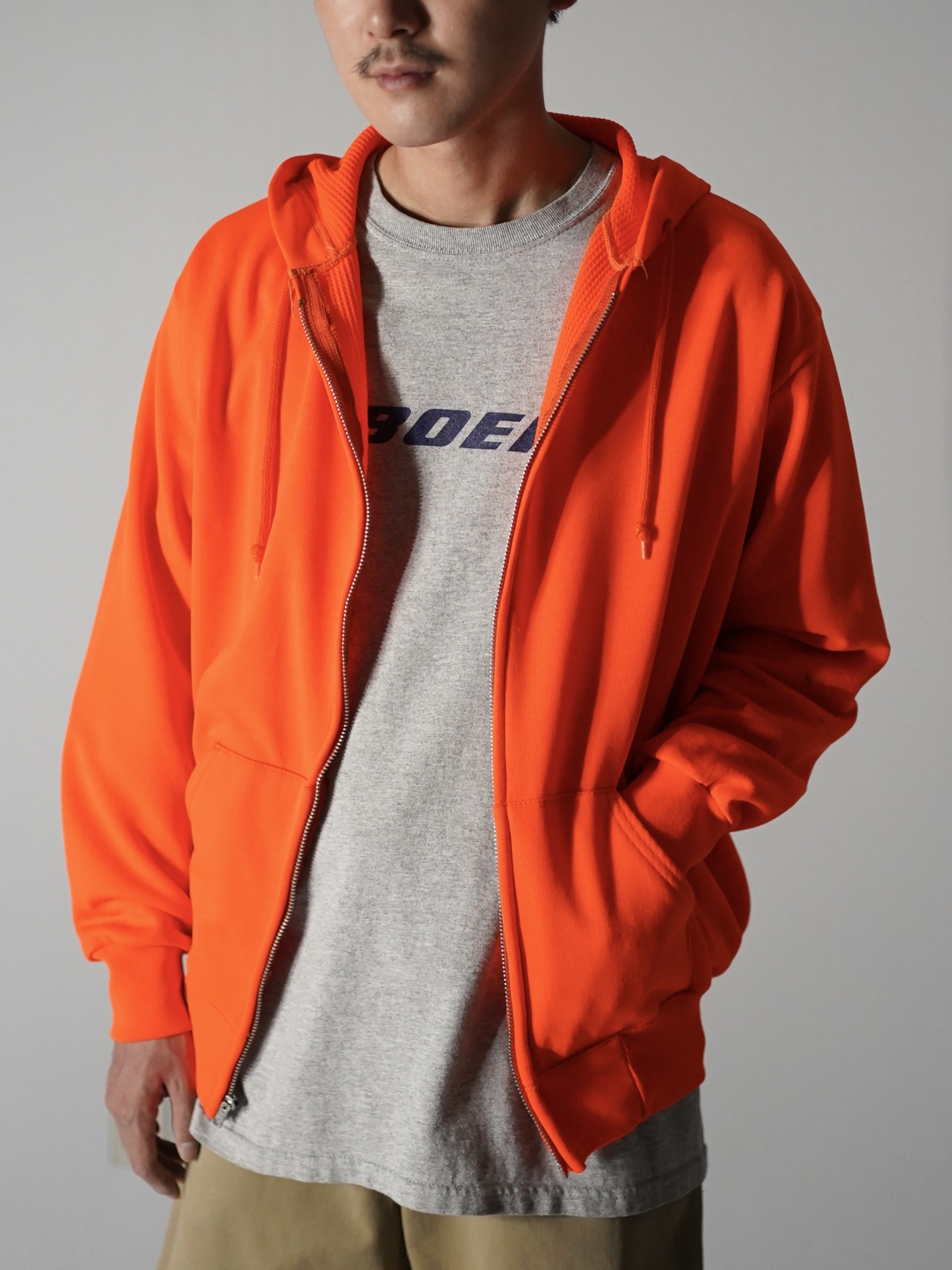 1980's~ Mesh lining poly sweat zip hoodie 