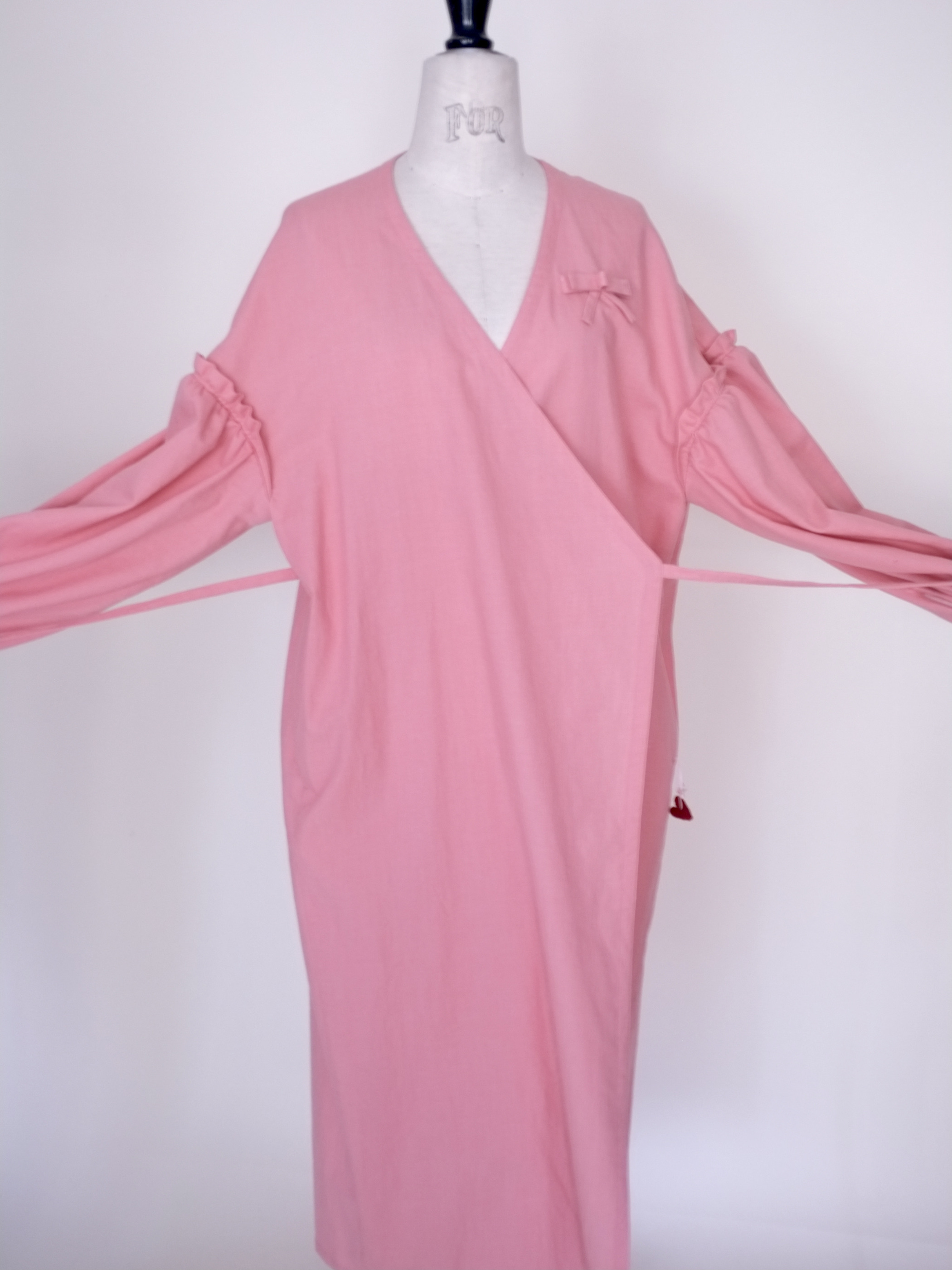  color denim wrap DRESS - col. pink