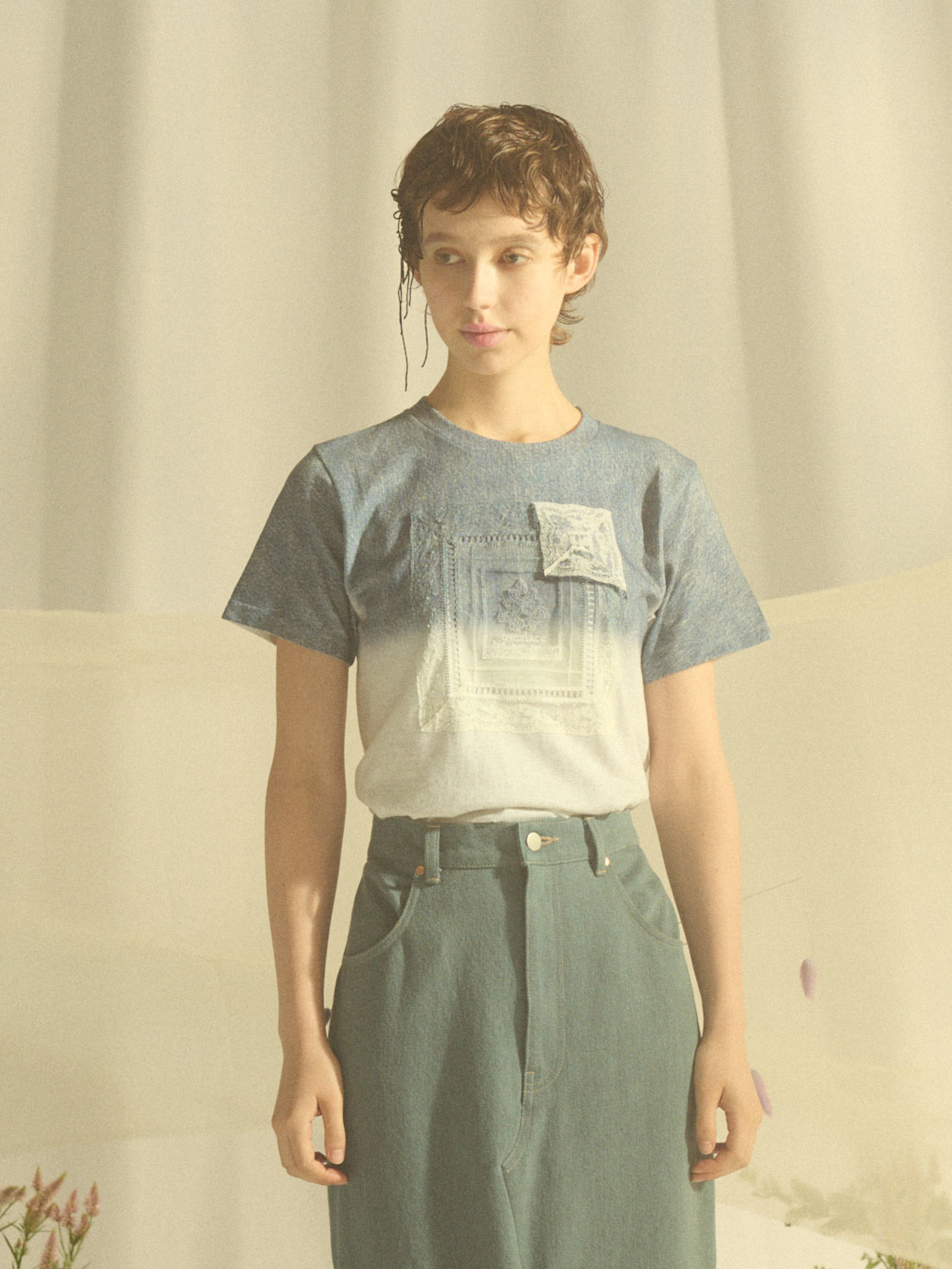 【3月お届け商品】gradation print T-shirt
