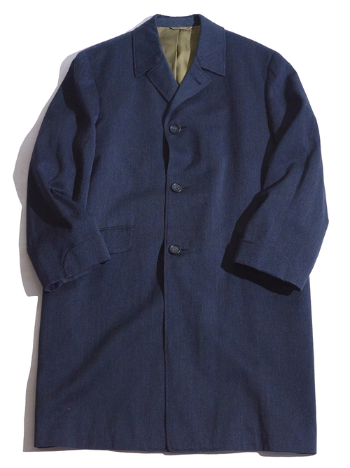 1960s "PRAGER'S" wool gabardine coat -CHACOAL-