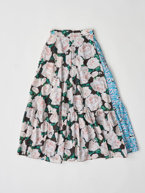 【受注商品】2way wrap skirt・BLUE×BLACK