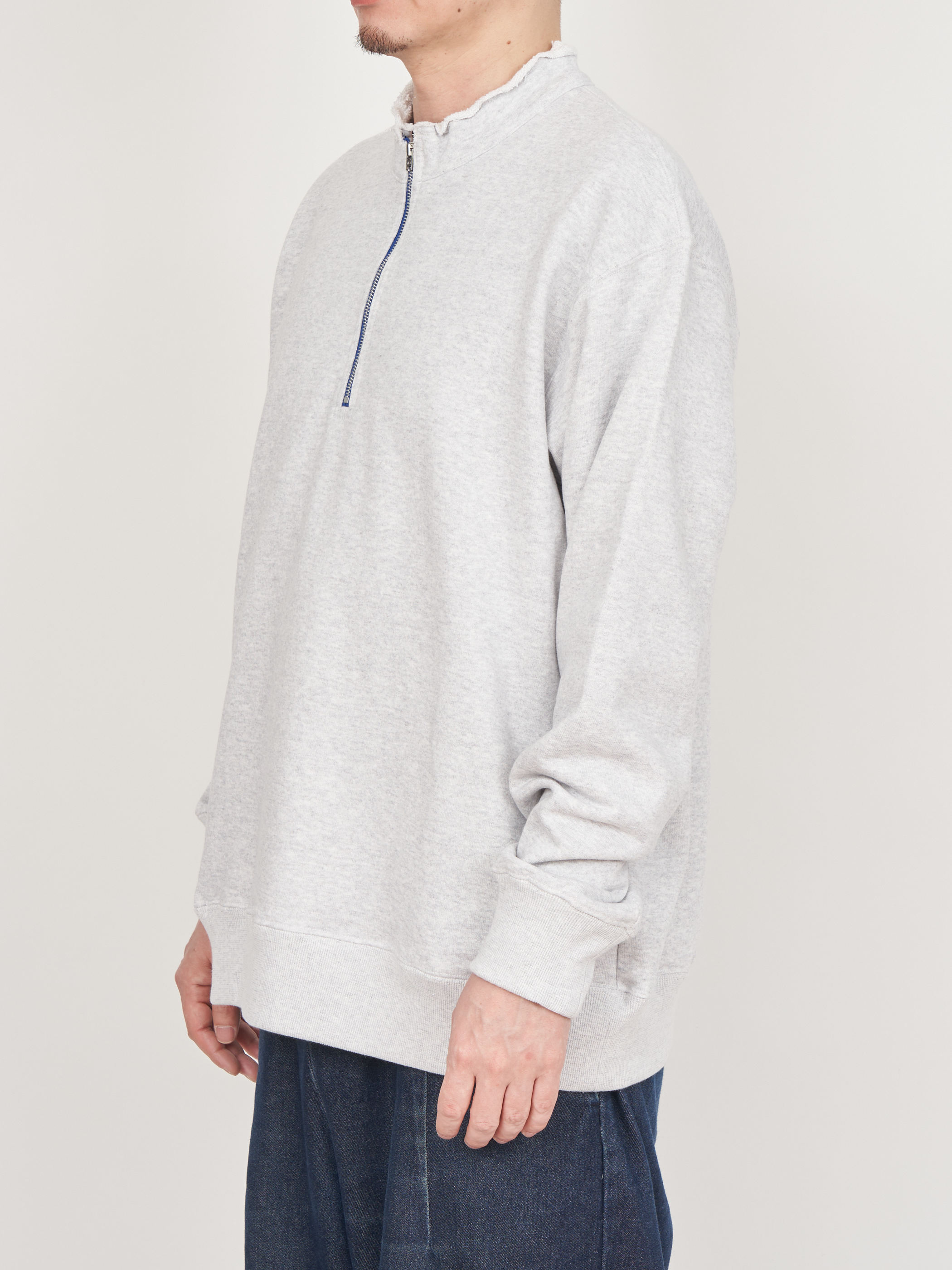 【受注商品】half zip sweat shirt・LT.GRAY