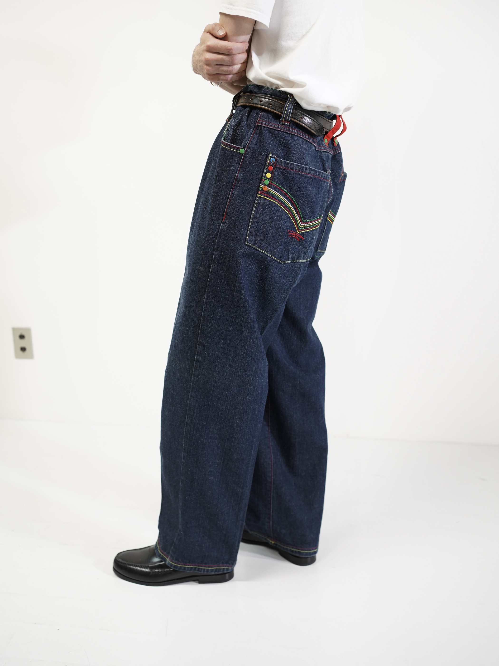 1990-00's Members Property Wide baggy Denim pants